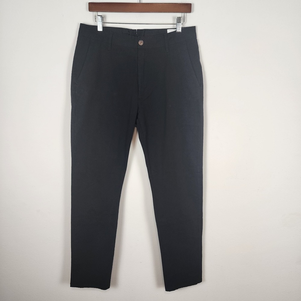 MOTT & BOW TWILL CHINO CHARLES‎ MENS Size 32 Black Work Casual Cotton Stretch